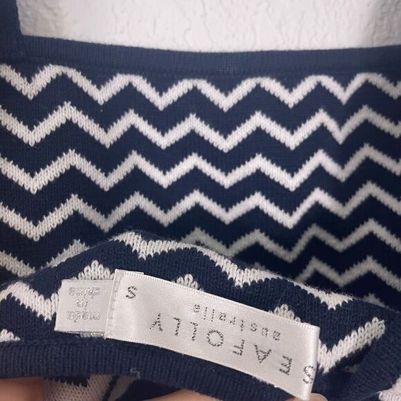 2 pc Set Seafolly Blue & White Zig Zag Patterned Tank & Shorts Set - Picture 7 of 10